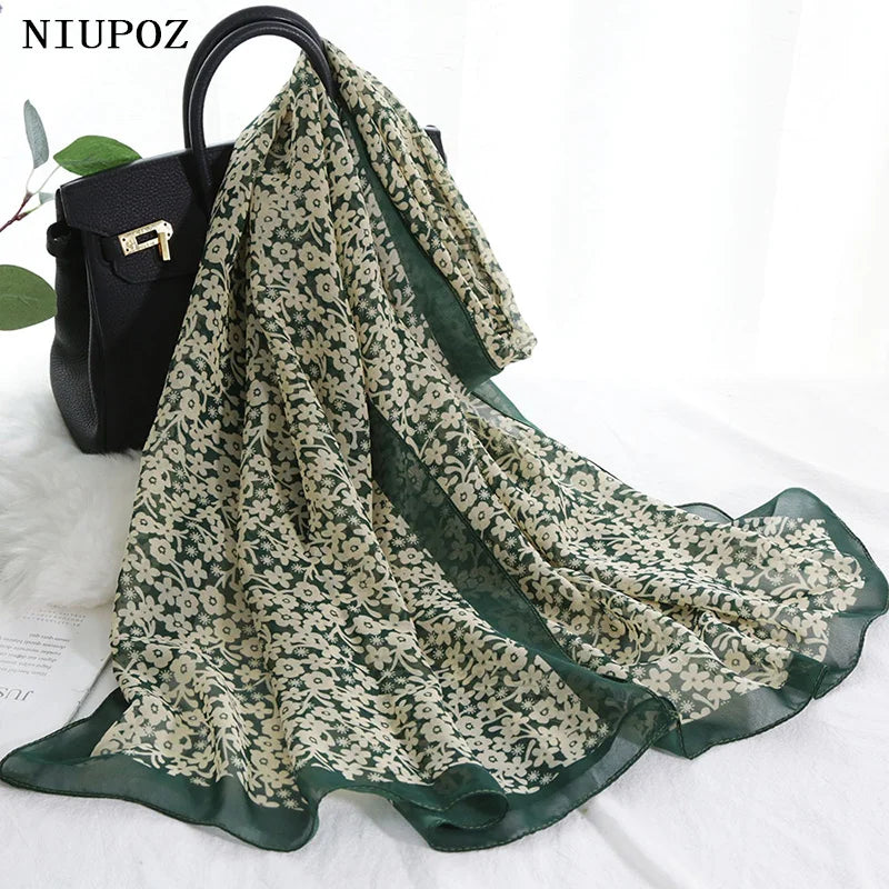 Foulard Écharpe Mousseline Petite Fleur Femme - Bandana Hijab Châle Été Protection Solaire