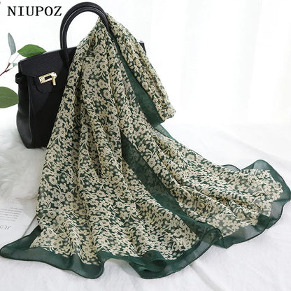 Foulard Écharpe Mousseline Petite Fleur Femme - Bandana Hijab Châle Été Protection Solaire
