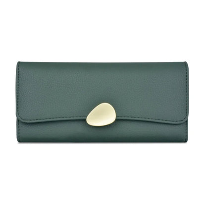 Portefeuille Femme Long Cuir Simple Fashion - Porte-Carte Crédit Porte-Chéquier Rouge Kaki Élégant