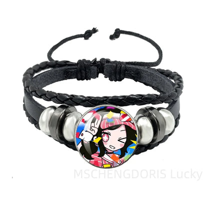 Bracelet Gaming Coffin Andy Leyley – Cuir Multicouche Tressé Noir Unisexe