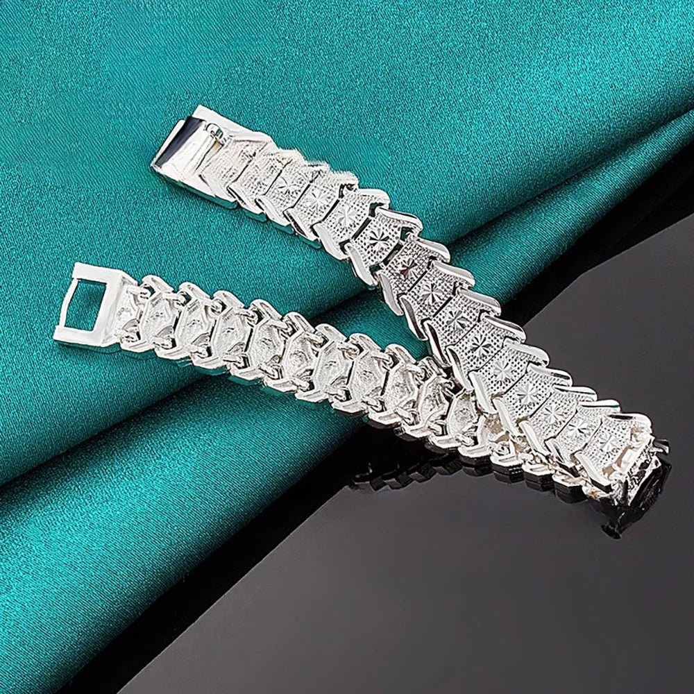 Bracelet Classique Argent Sterling 925 - 8 Pouces Unisexe Mariage Fiançailles