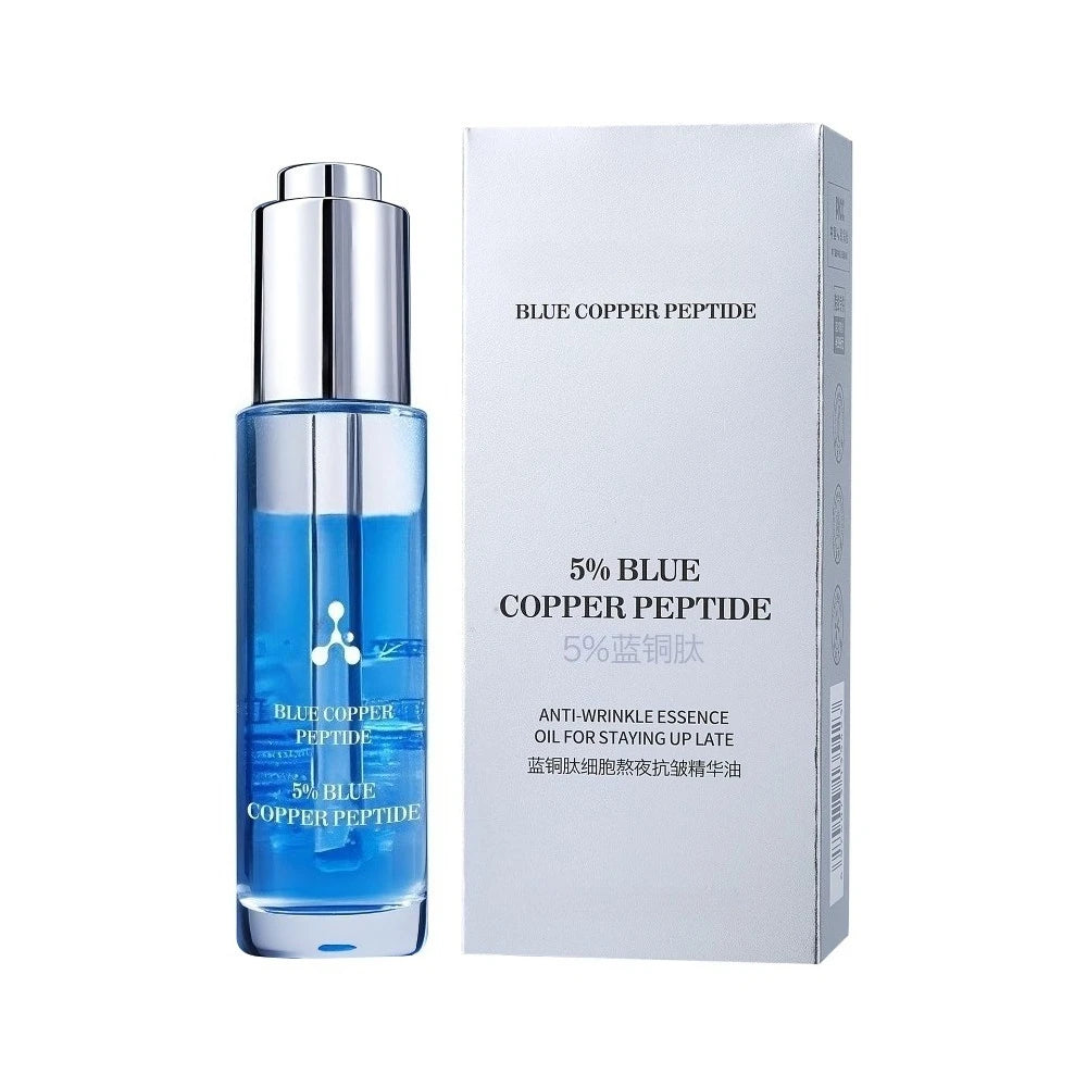 Sérum Peptide Cuivre Bleu 5% Visage - Anti-Rides Lifting Hydratant Éclaircissant Teint Soin Beauté