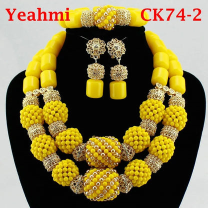Ensemble Bijoux Perles Cristal Africain – Parure Mariée Luxe