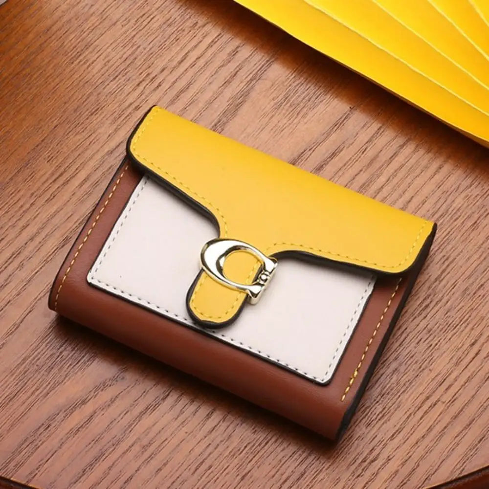 Portefeuille Femme Mini Cute Cuir PU Court - Porte-Monnaie Fashion Coin Money Bag Grande Capacité Blanc