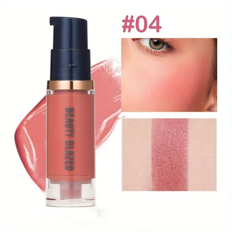 Blush Liquide Beauty Glazed 102 - Waterproof Sweatproof Léger Non-Fade Naturel Joues Longue Tenue Maquillage