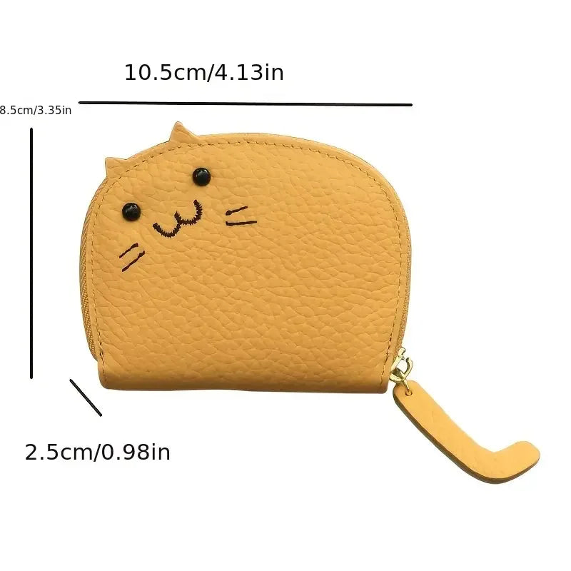 Portefeuille Femme Chat Cartoon Kawaii - Porte-Carte Multi-Emplacements Porte-Monnaie Cute ID Card Holder
