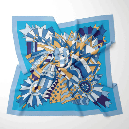 Foulard Carré Mousseline 70x70cm Femme - Écharpe Soie Imprimé Tête Cheveux Kerchief Mode