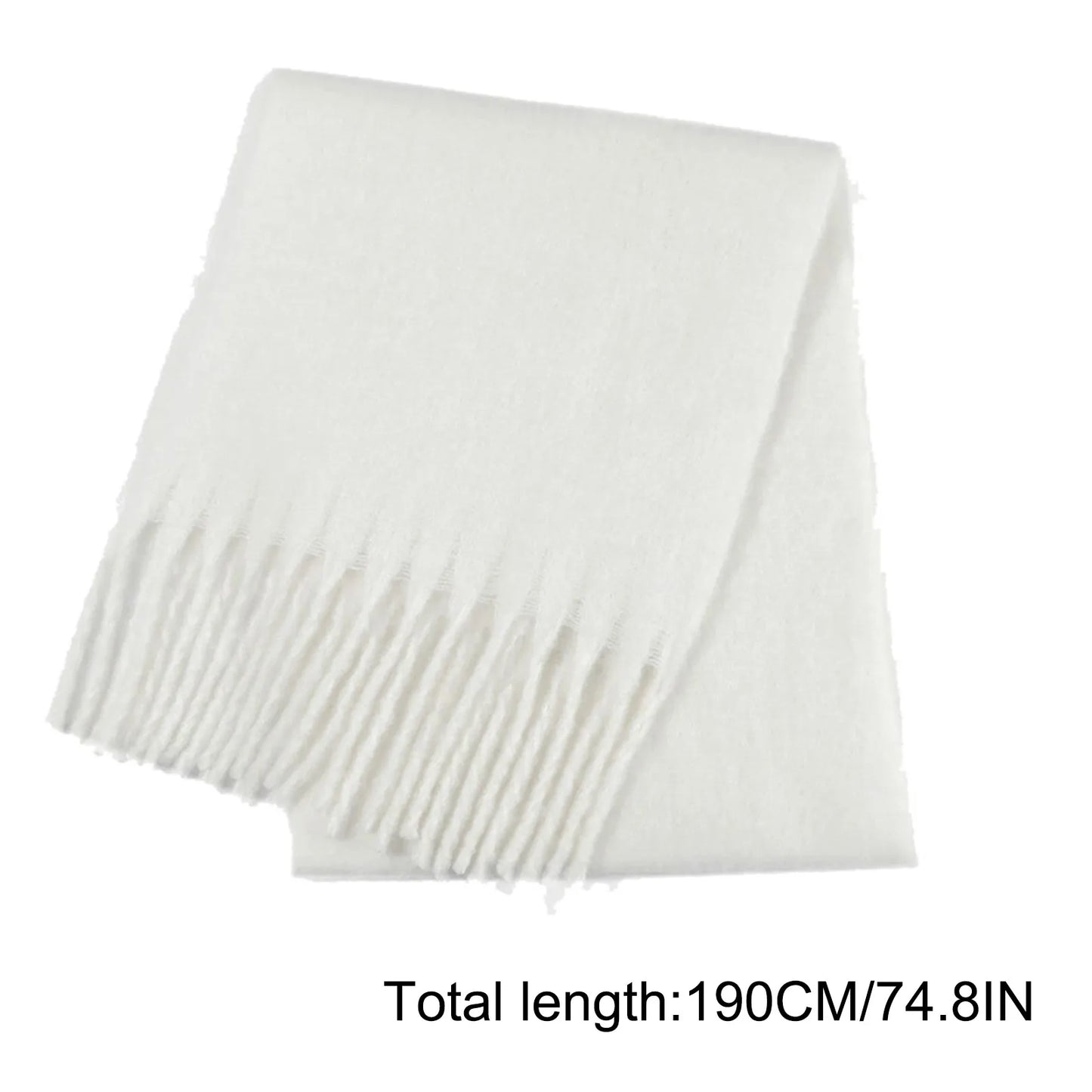 Foulard Écharpe Peluche 190cm Femme - Couleur Unie Épais Chaud Confortable Hiver