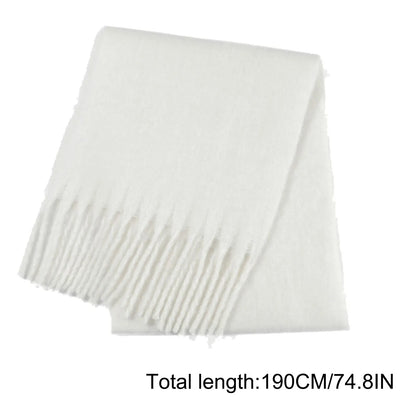 Foulard Écharpe Peluche 190cm Femme - Couleur Unie Épais Chaud Confortable Hiver