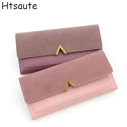 Portefeuille Femme Long Cuir PU Perles - Porte-Monnaie Carte Clutch Mini Fermoir Rouge
