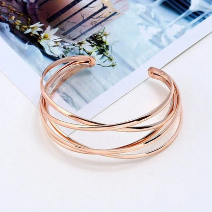 Bracelet Manchette Charm Femme – Alliage Ajustable, 4 Finitions Luxe