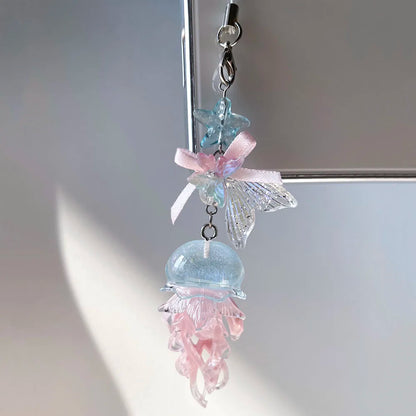 Charm Téléphone Méduse Sirène Perles – Porte-Clés Fairycore Marin