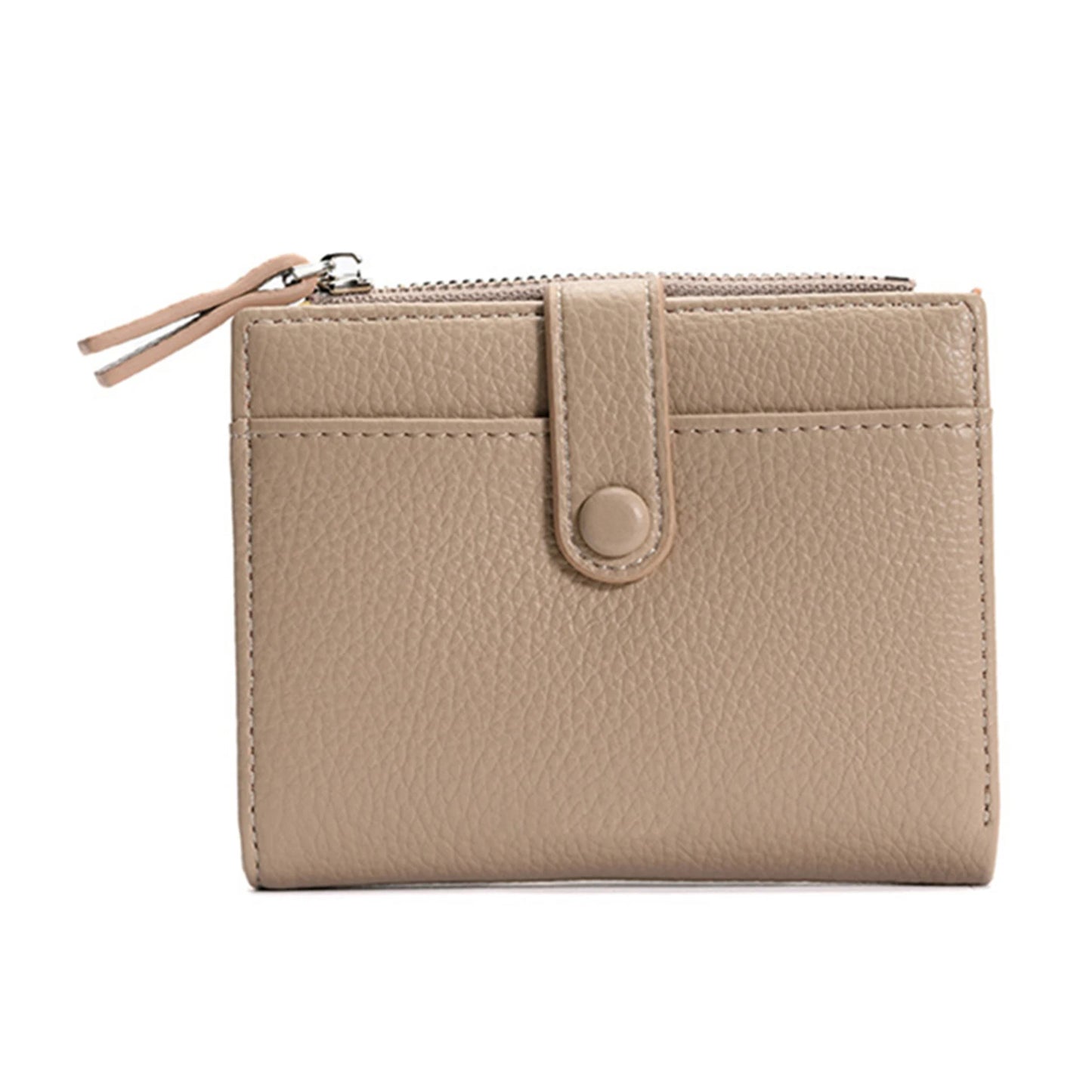 Portefeuille Femme Court Zippé Multifonction - Porte-Monnaie PU Luxe Fashion Sac à Main Compact