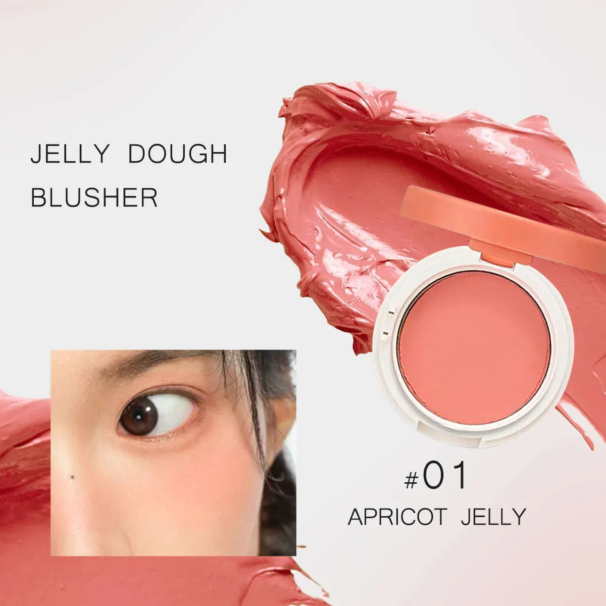 Blush Holika Holika Jelly Dough Apricot - Gel Texture Hydratant Non-Collant Fini Naturel K-Beauty