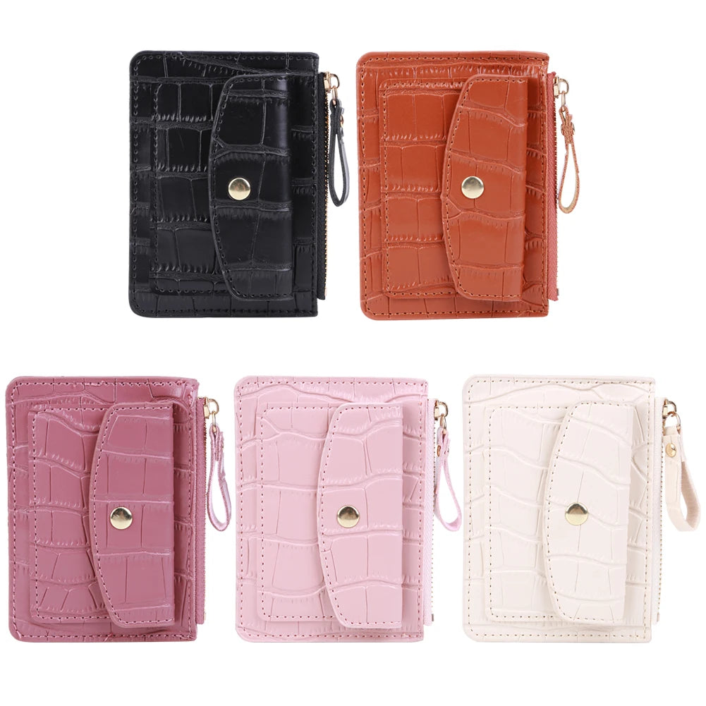 Portefeuille Court Femme Cuir PU - Porte-Monnaie Compact avec Porte-Cartes