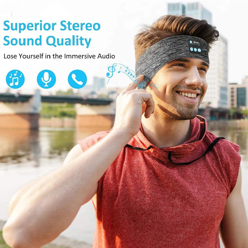Bandeau Bluetooth Sport avec Écouteurs Sans Fil - Running Yoga Fitness Sommeil