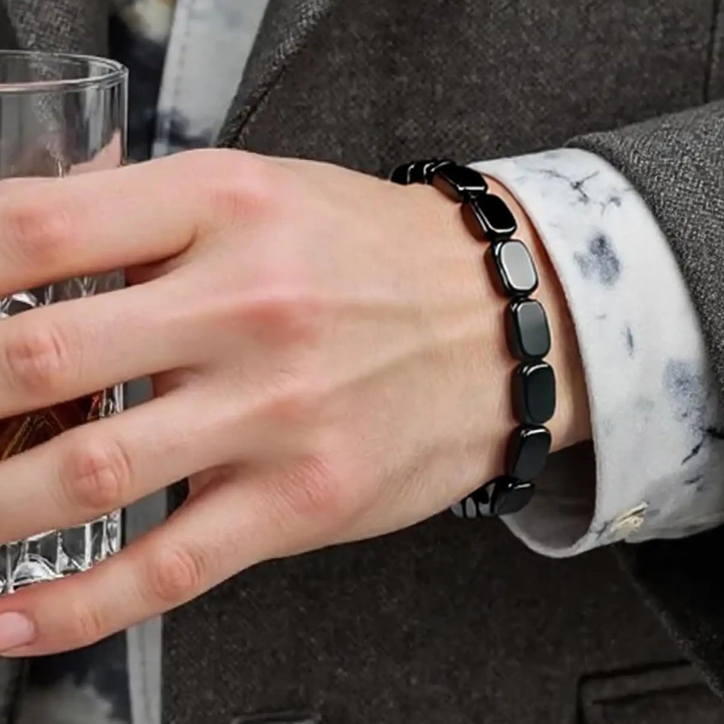 Bracelet Hématite Homme – Bijou Artisanal Zen pour le Quotidien
