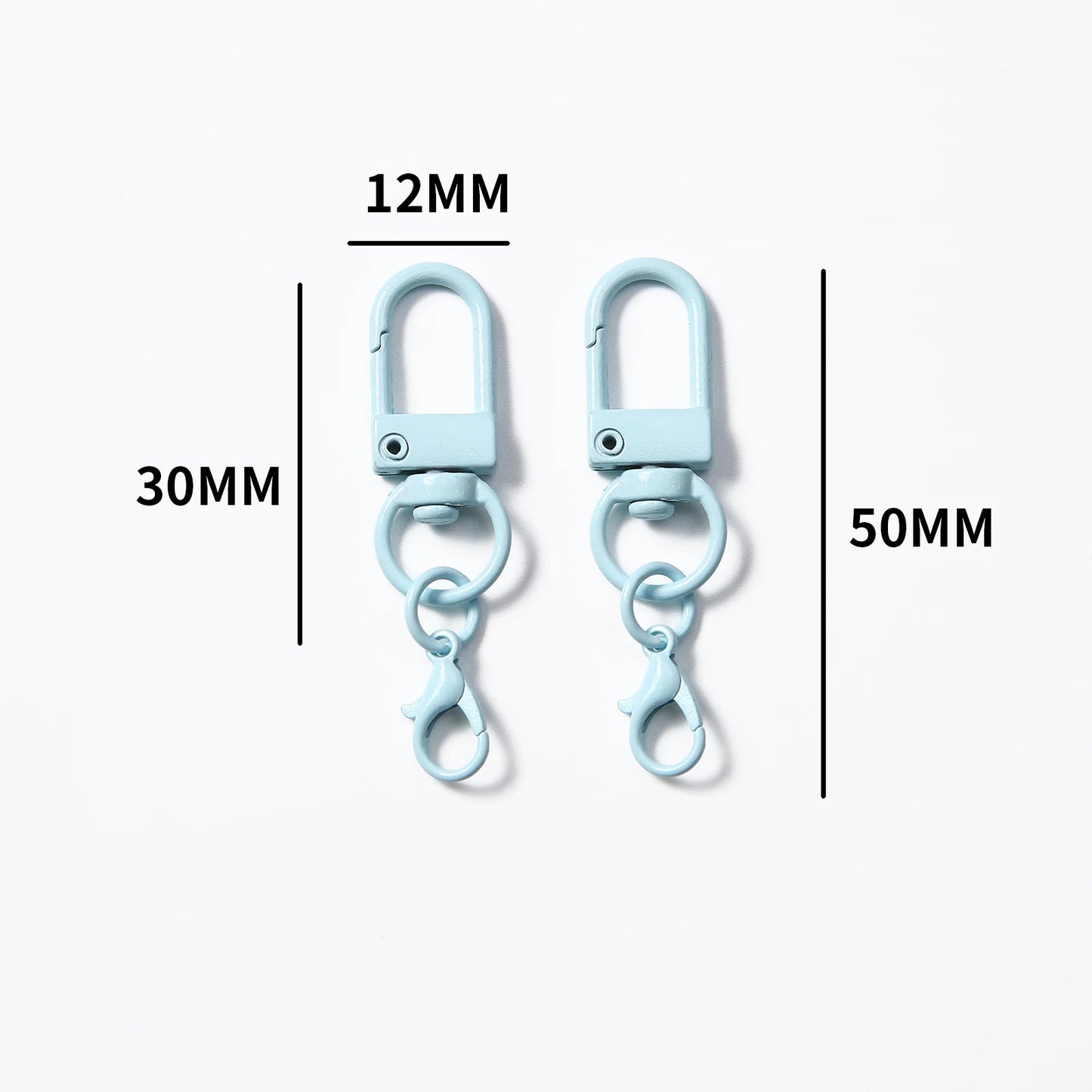 Mousquetons Métalliques Colorés – Lot de 10, 50 ou 100 pcs