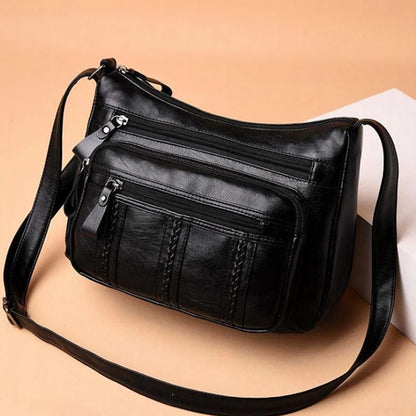 Sac Bandoulière Femme Cuir PU Multi-Poches - Sac à Main Crossbody Élégant