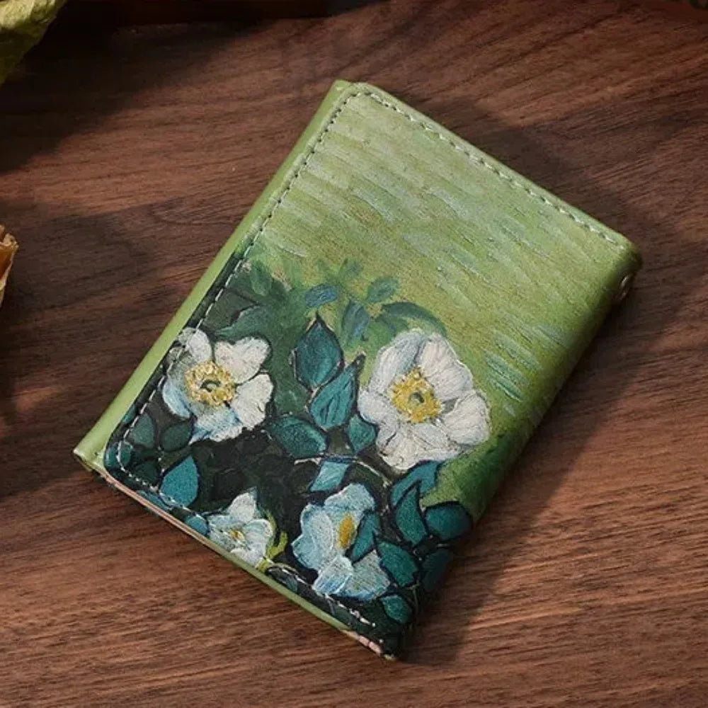 Portefeuille Femme Van Gogh Peinture à l'Huile - Wallet Court Cuir Design Artistique