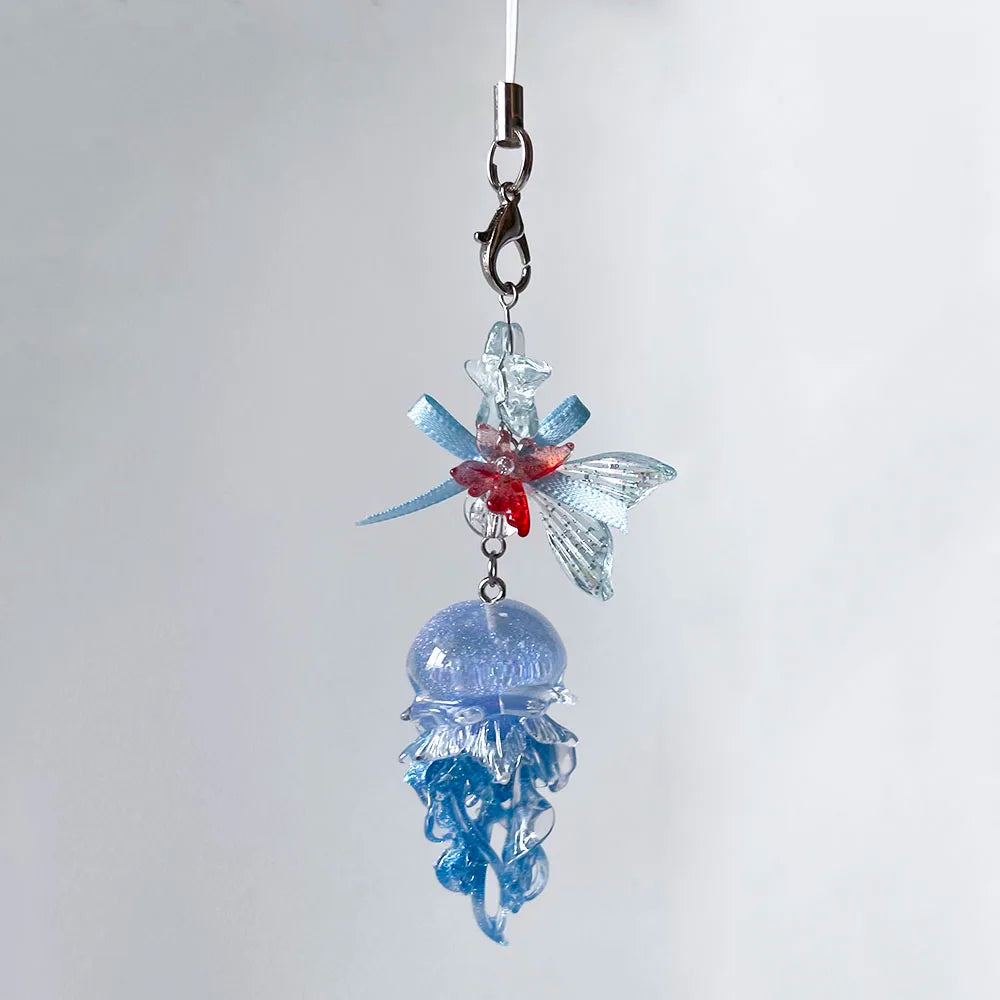 Charm Téléphone Méduse Sirène Perles – Porte-Clés Fairycore Marin