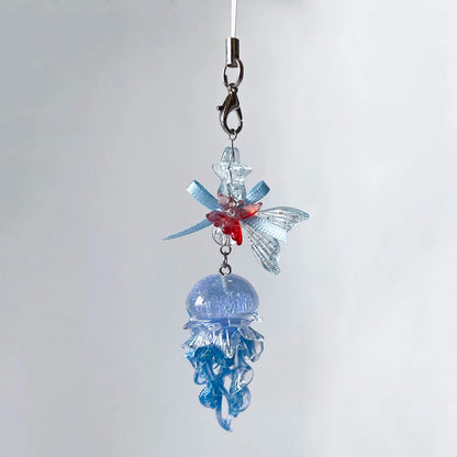 Charm Téléphone Méduse Sirène Perles – Porte-Clés Fairycore Marin