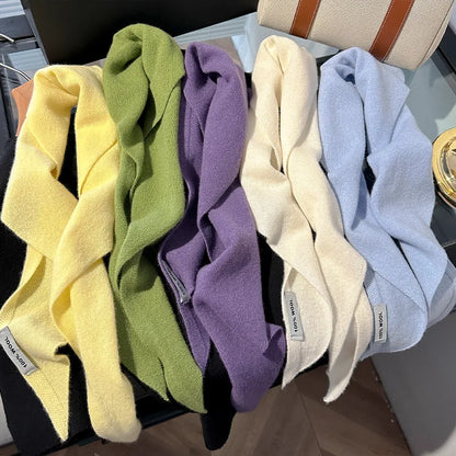 Foulard Triangle Laine 100% Femme - Écharpe Tricotée Style Britannique Multifonction Hiver