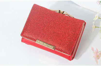 Portefeuille Femme Brillant Tri-Fold - Cartera Mujer Clutch Porte-Monnaie Simple