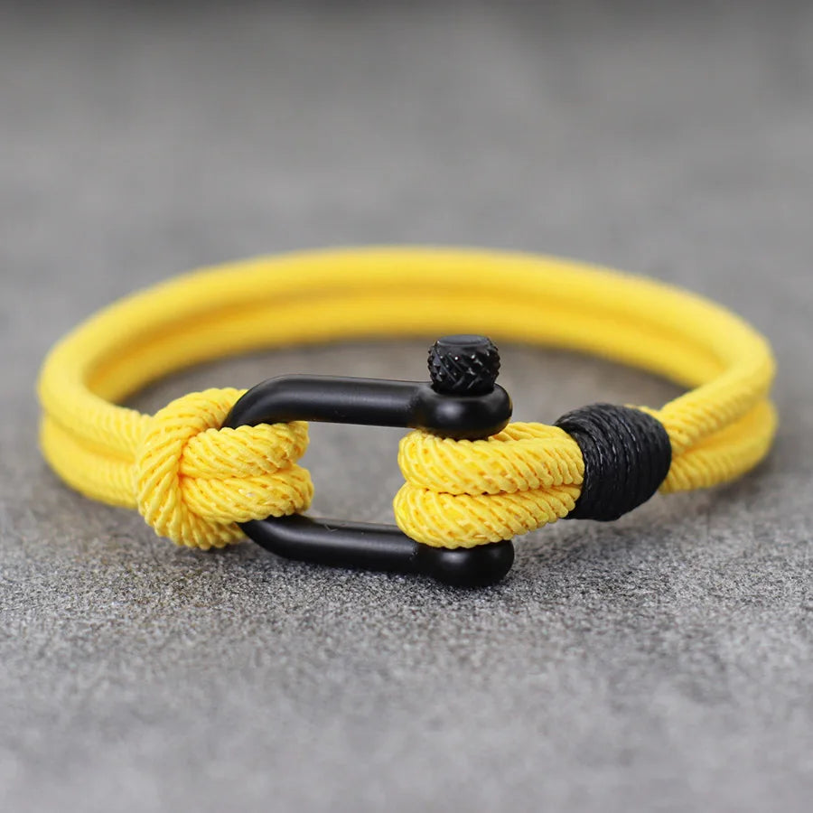 Bracelet en Corde Tressée Double Couche Fait Main - Style Milan 4mm pour Homme