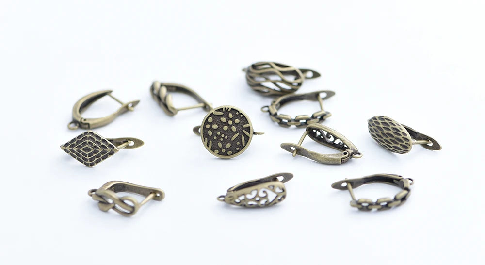 Boucles d'Oreilles Géométriques Bronze Antique - Accessoires DIY Cuivre