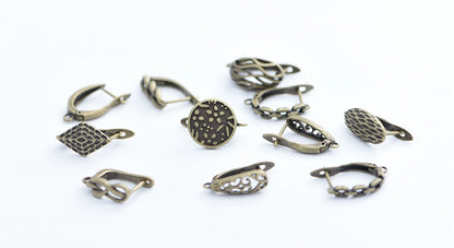Boucles d'Oreilles Géométriques Bronze Antique - Accessoires DIY Cuivre