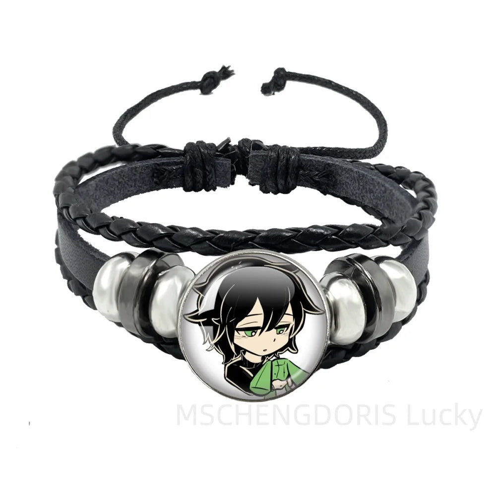 Bracelet Gaming Coffin Andy Leyley – Cuir Multicouche Tressé Noir Unisexe