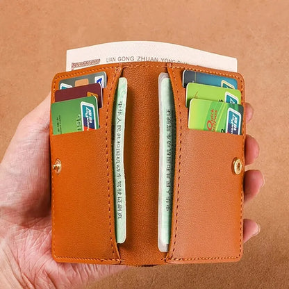 Petit Portefeuille Cuir Ultra-Mince - Porte-Cartes Compact Homme Femme
