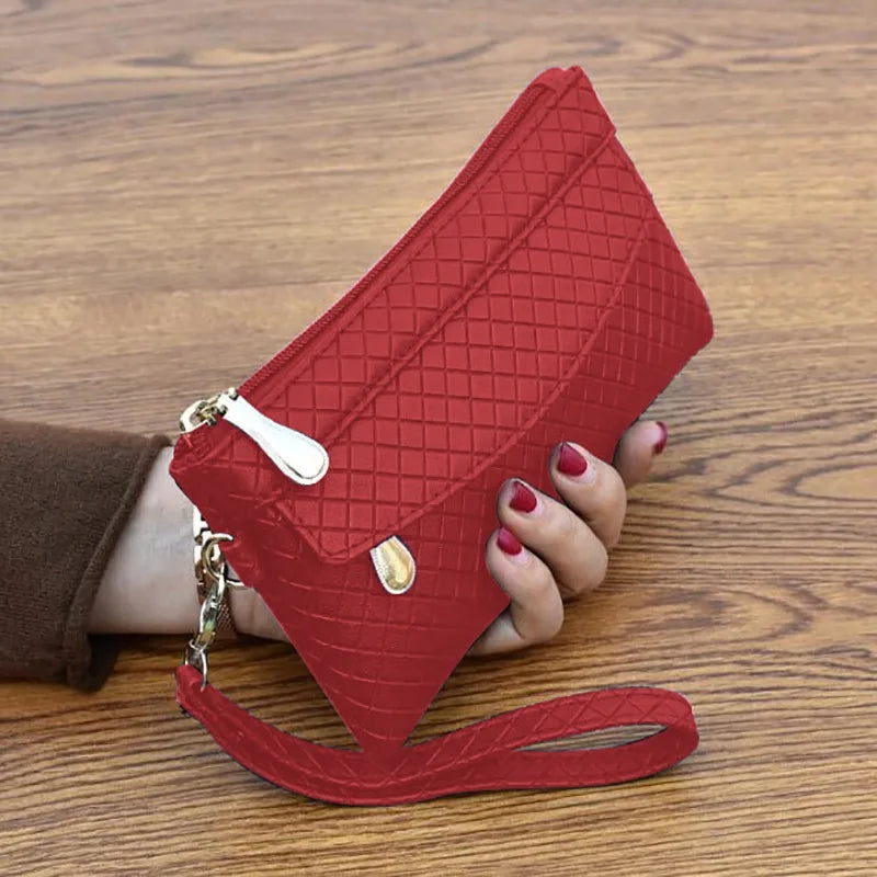 Portefeuille Femme Long Classique Cuir PU Bracelet - Clutch Bag Grande Capacité Téléphone Fashion Simple