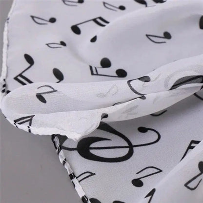 Foulard Mousseline Notes Musique Femme - Châle Soie Imprimé Doux Polyvalent
