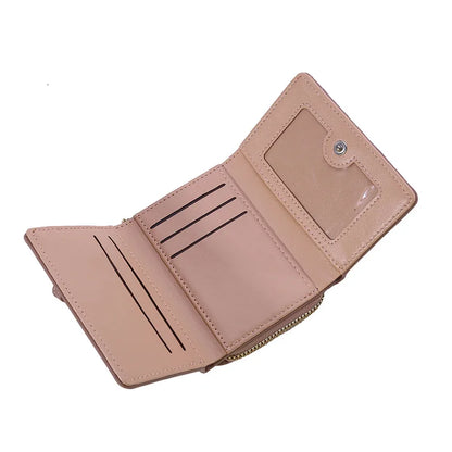 Portefeuille Femme Kawaii Mignon Luxe - Designer Lady Wallet Cuir Porte-Monnaie Beige