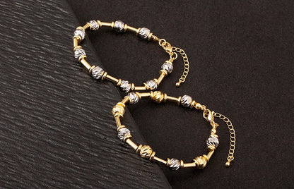 Bracelet Perles CZ Fait Main Ajustable – Chaîne Cuivre Polyvalent Femme