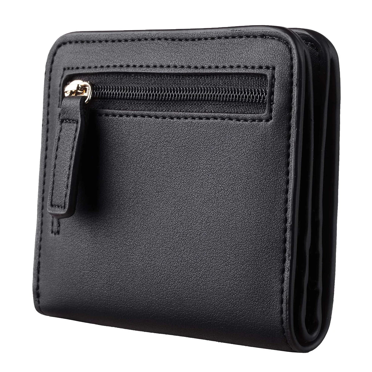 Portefeuille Femme RFID Bifold Compact Cuir - Mini Porte-Monnaie avec Fenêtre ID
