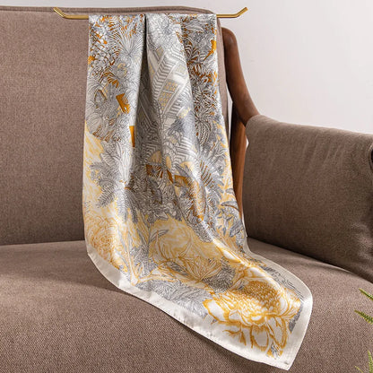 Foulard Carré Soie Mûrier 100% 70cm - Écharpe Premium Luxe Femme
