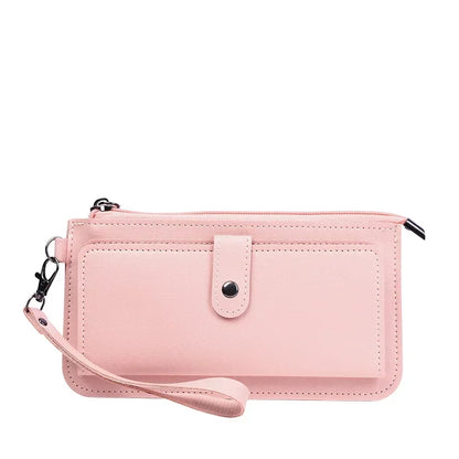 Portefeuille Femme Long Zippé Cuir PU - Pochette Élégante Simple Noir Blanc Gris Rouge