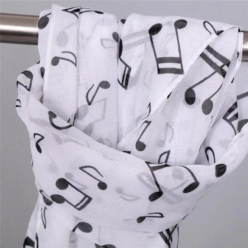 Foulard Mousseline Notes Musique Femme - Châle Soie Imprimé Doux Polyvalent