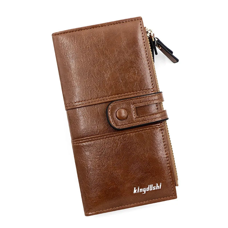 Portefeuille Long Femme Cuir PU Grande Capacité - Porte-Cartes Fermeture Éclair Fashion