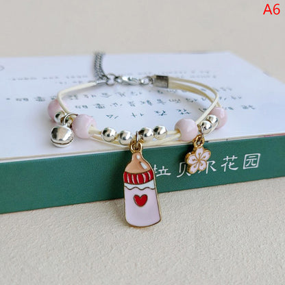 Bracelet Lapin Cartoon Mignon Simple Cristaux – Charm Perles Ajustable Enfants Amies