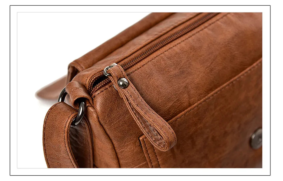 Sac à Bandoulière Femme Vintage Cuir Souple - Petit Sac Crossbody Designer Luxe