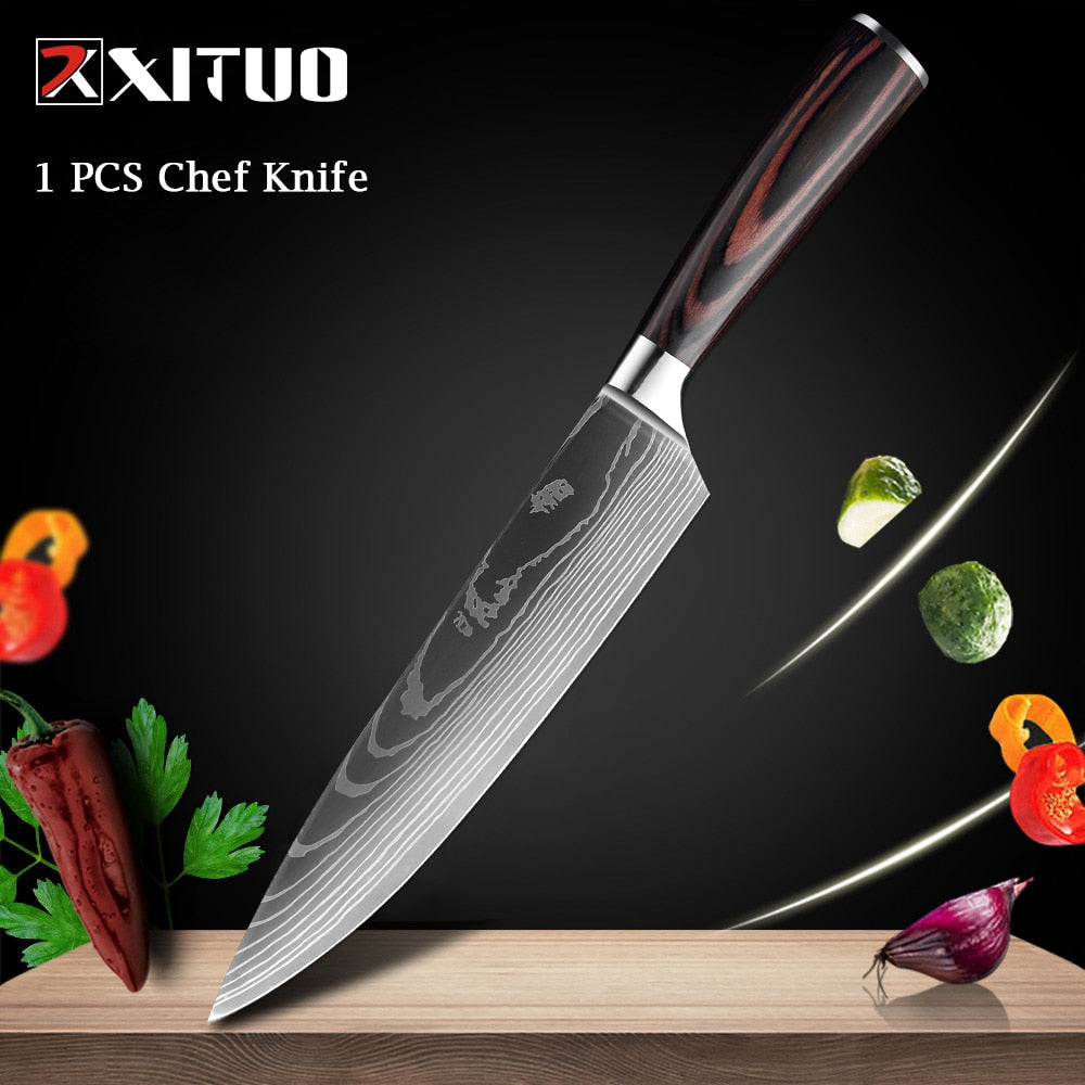 Couteaux de Chef Professionnels 1-10 Pièces - Set Cuisine Acier Inoxydable
