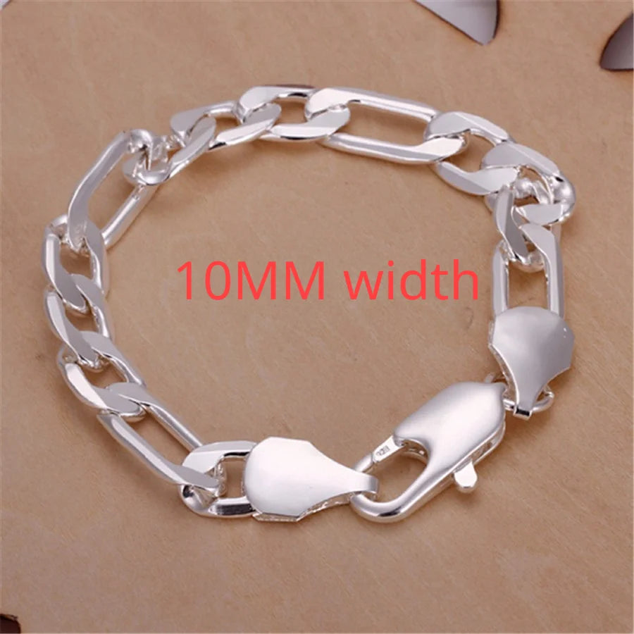 Bracelet Argent Sterling 925 Chaîne Carrée Solide - Bijou Femme Homme Unisexe Cadeau Mariage Soirée