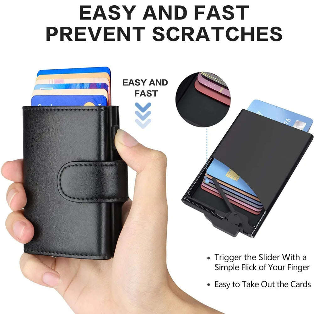Portefeuille Homme RFID Cuir Microfibre - Porte-Cartes Trifold Slim
