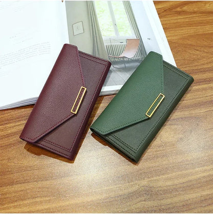 Portefeuille Femme Cuir Long Fashion Hasp - Clutch Wallet Cartera Mujeres avec Poche Téléphone