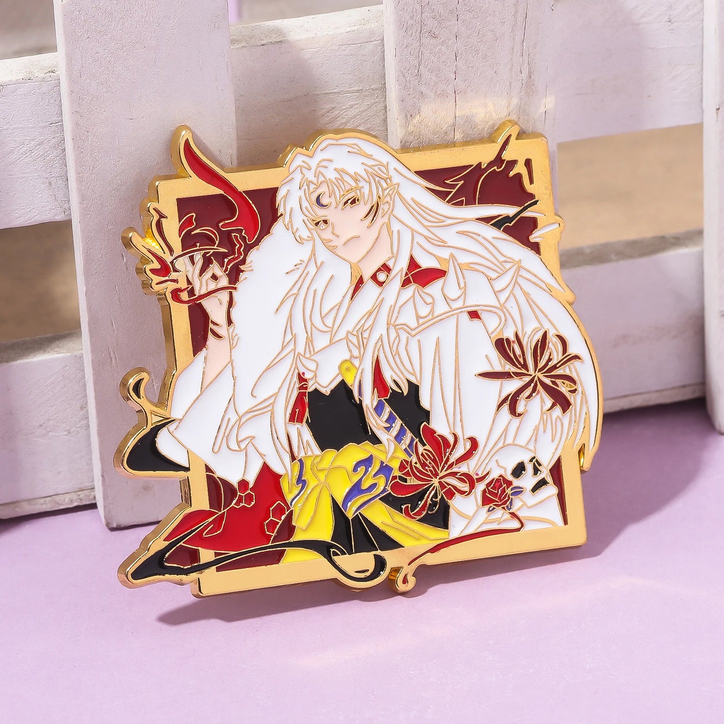 Pin's Émaillé Inuyasha Sesshoumaru – Broche Badge Décoration Unisexe