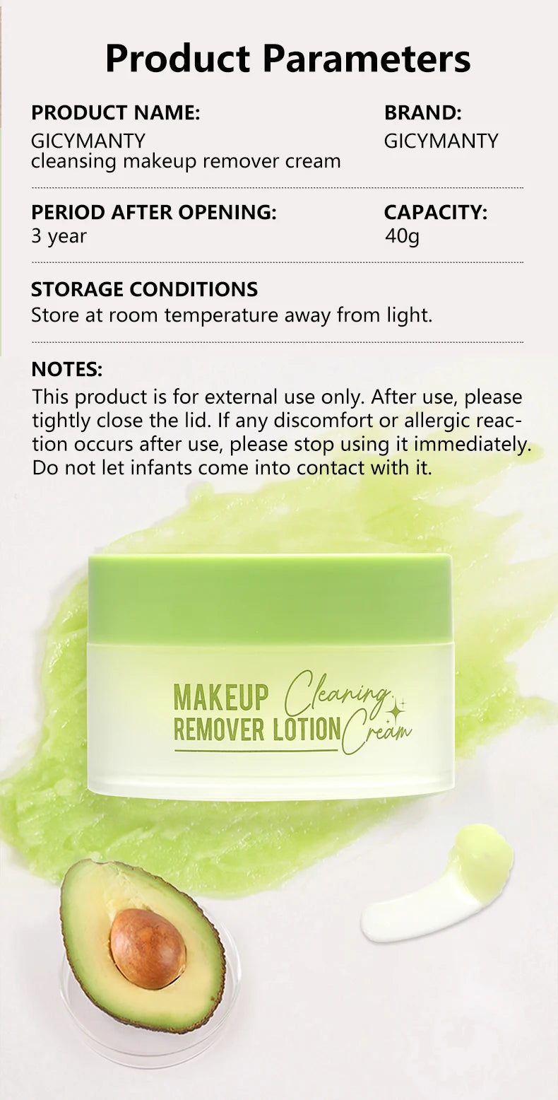 Baume Démaquillant Rafraîchissant Non-Gras - Maquillage Léger Intense Hydratant Nettoyant Visage Beauté